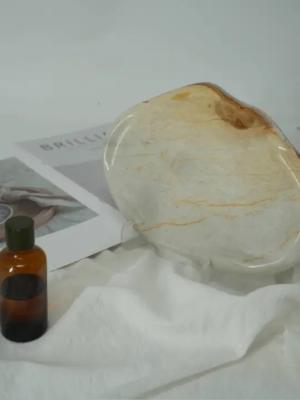 Italy Da Vinci Marble Slab Tray White Marble Circle Tray Durable Corrosion Resistant