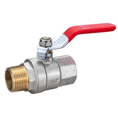 DN15 MXF Thread Connected Brass Ball Valve Water Tap Nickel Plating