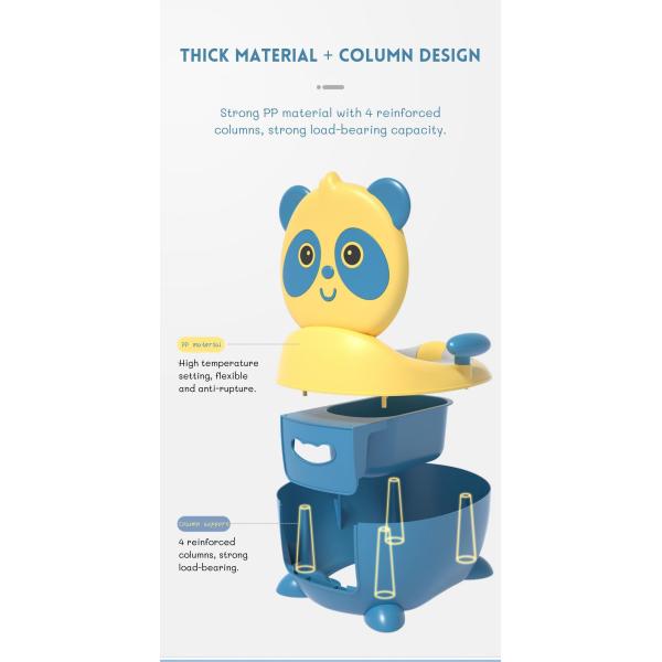 Cartoon Panda Shape Baby Potty Toilet with Custom Logo EN71 Certified Blue/Yellow/White/Black
