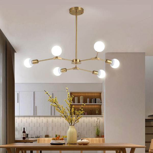 Modern iron chandeliers long drop chandelier Rose Gold Black Color E27 Bulb Chandelier(WH-MI-258)