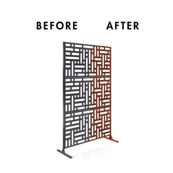 Laser Cut Metal Privacy Room Divider Corten Steel Screen For Garden Outdoor