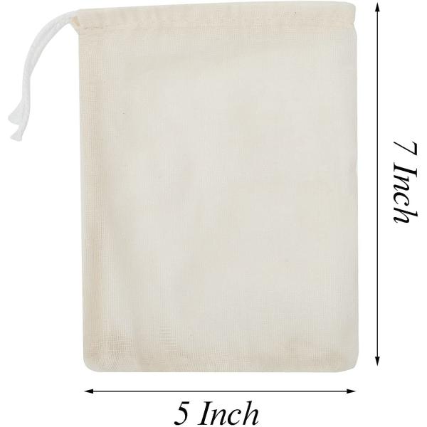 Облегченные сумки Drawstring хлопка дюйма 5x7 для поставок свадьбы партии домашних