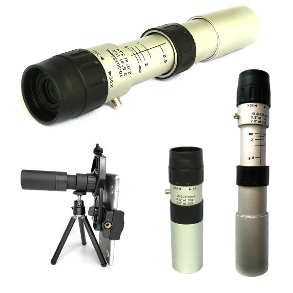 Monocular наблюдать птицы телескопа кармана 10-30x25 Monocular широкоформатный