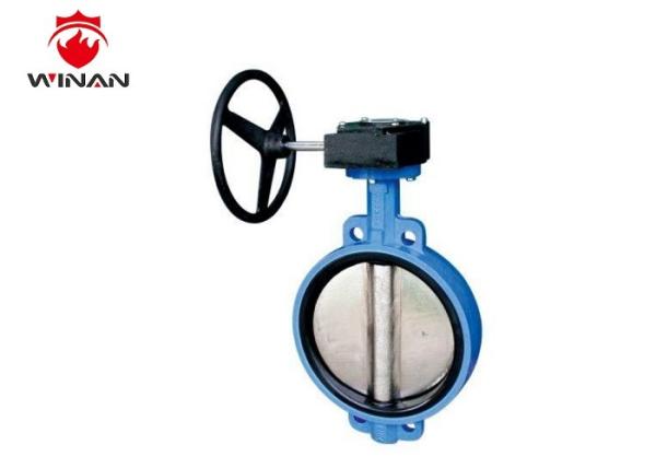 Worm Actuated Fire Fighting Valves Wafer Connection With Worm Gear Operated