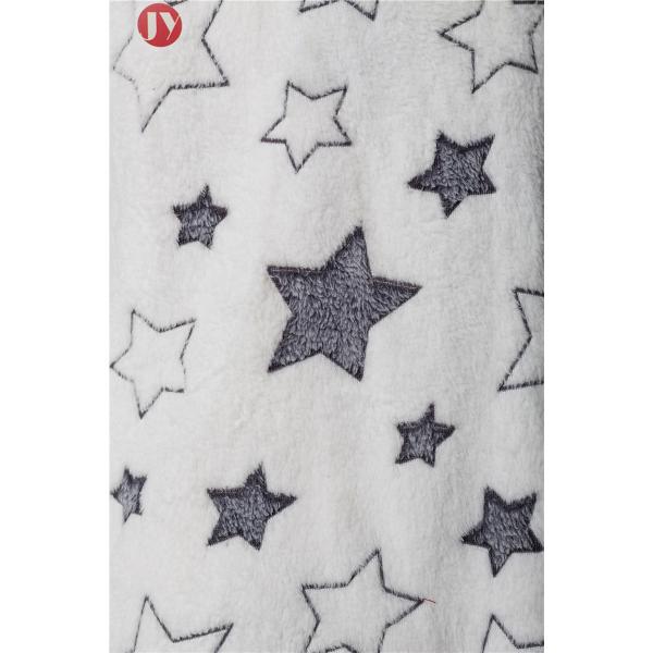 Ladies Embossed Star Soft Bathrobe Autumn Winter Pajamas Long Sleeve Flannel Fleece Nightwear Set