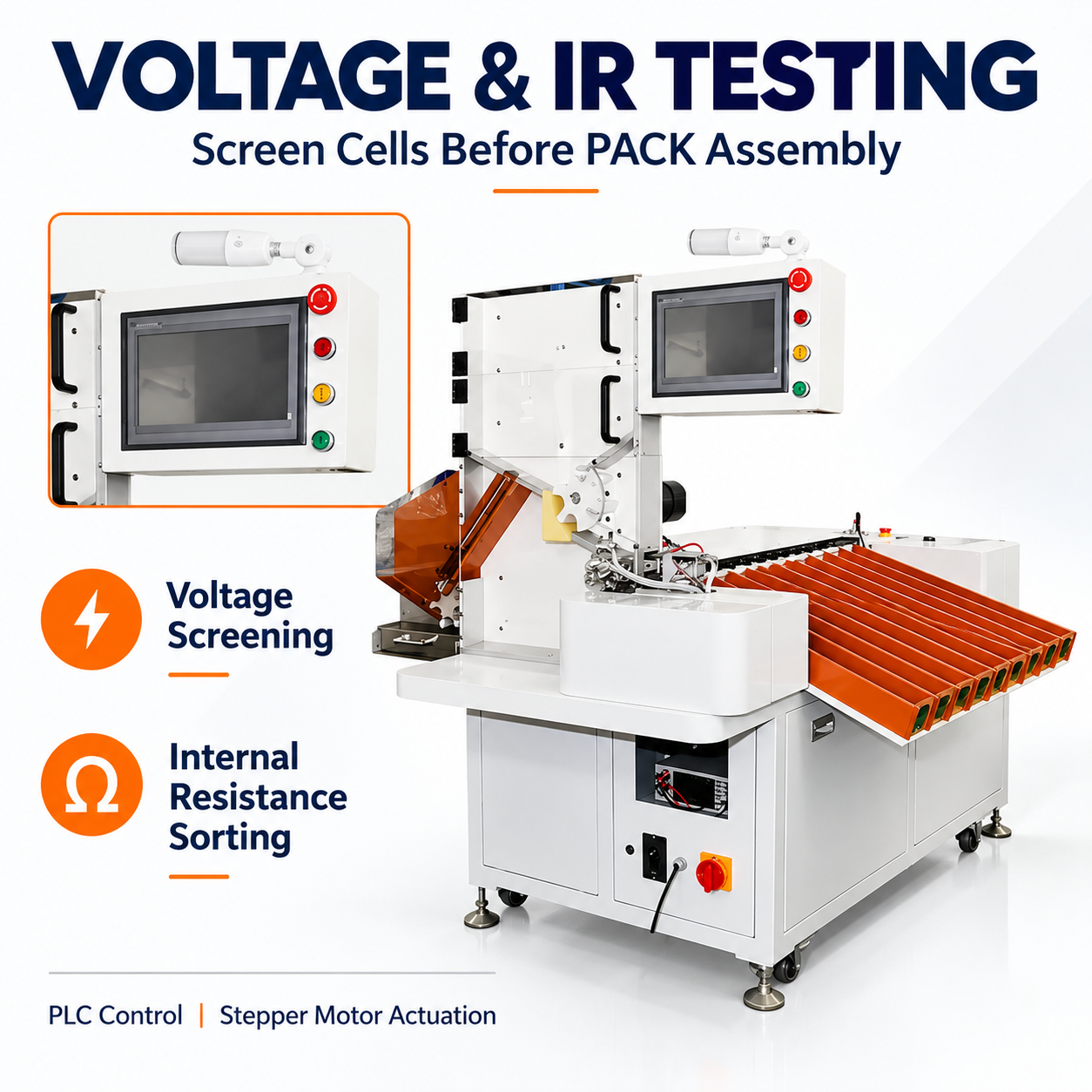 COENG 13-Channel Cylindrical Battery Cell Sorting Machine for Voltage and Internal Resistance Testing