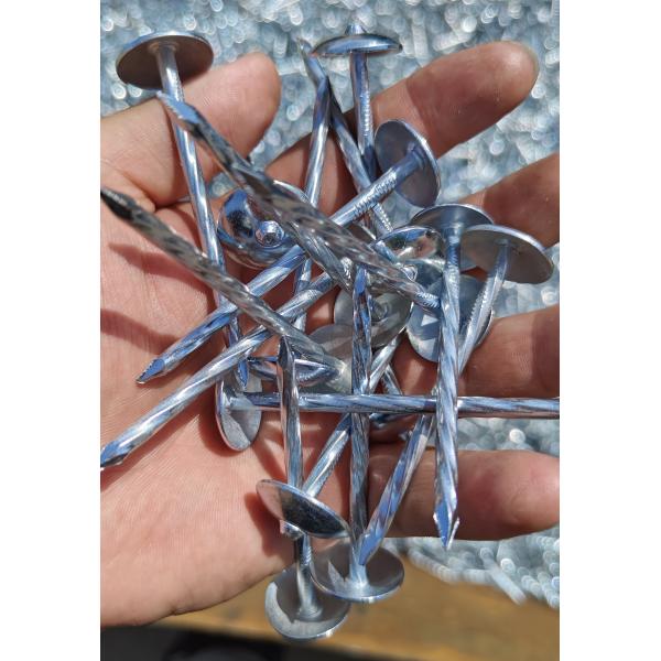 Galvanized Steel Roofing Nails With Umbrella Head For Attaching Roofing Materials