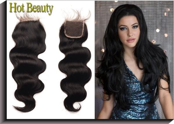 Peruvian Hair Body Wave Closure / 100% Human Hair Hair Extension 1 Piece