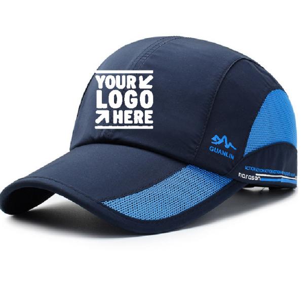 Custom Logo Imprint Unstructured Outdoor Sports Mesh Caps  Quick Dry Baseball Hat Hip Hop Dad Hats Two- Tone Hats