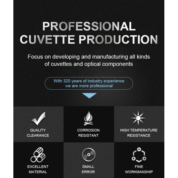 Customized ODM Support High Purity Lab Micro Quartz Cuvette with 1mm Pathlength