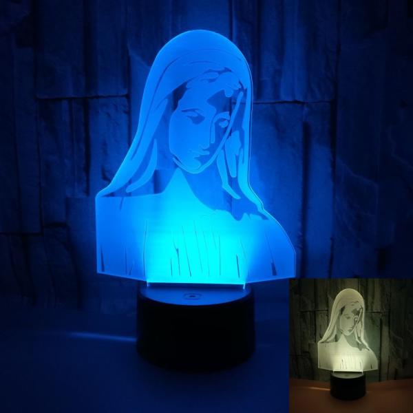 Virgin Mary 3D night Lights Colorful Touch LED Vision Decorative Atmosphere 3D Small Table Lamp