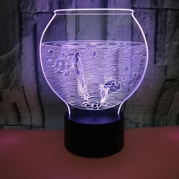New fish tank colorful 3D small table lamp gift colorful night light atmosphere small table lamp