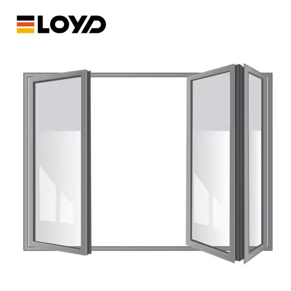 Powder Coated Aluminum Accordion Bifold Glass Doors Exterior Triple Glazing
