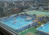 Piscina cuadrada al aire libre del marco metálico, piscina del marco metálico para el alquiler