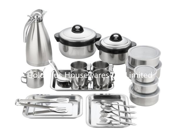 22pcs kitchen utensils stainless steel sealed box heat preservation soup pot seasoning box vacuum flask jug