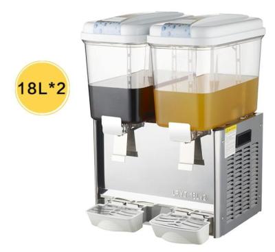 Double Tanks 2 x 18L Commercial Refrigerator Freezer / Juice Beverage Dispenser Machine