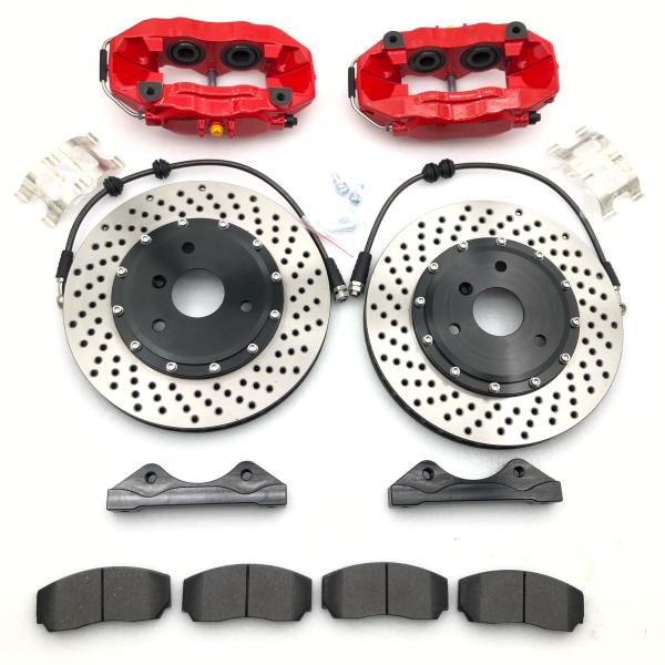 Aluminum 4 Pot Brake Caliper 330*28mm Disc For Civic Front 17in Wheel