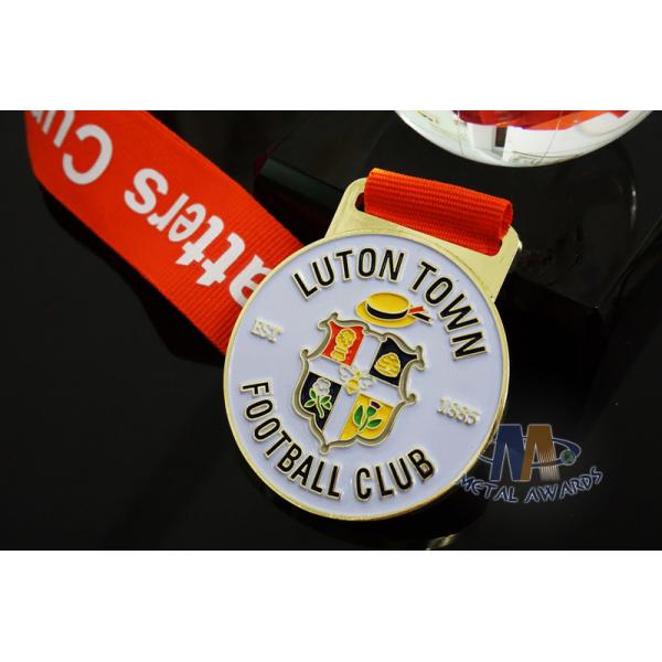 Custom Metal Zinc Alloy Football Medals Soft Enamel with Europe Printing Ribbon