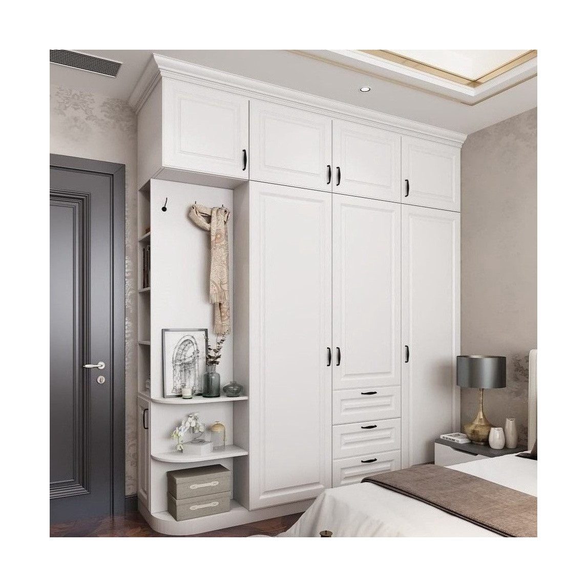 Contemporary Design 2024 MR HDF Board Wooden Clothes Wall Wardrobes for Home Furniture