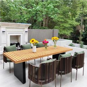 Customize Color Outdoor Garden Patio Dining Table And Chairs PE Rattan Modern