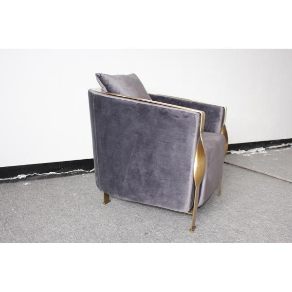 Good quality event wedding single sofa stainless steel frame sofa woodden sofa with velvet