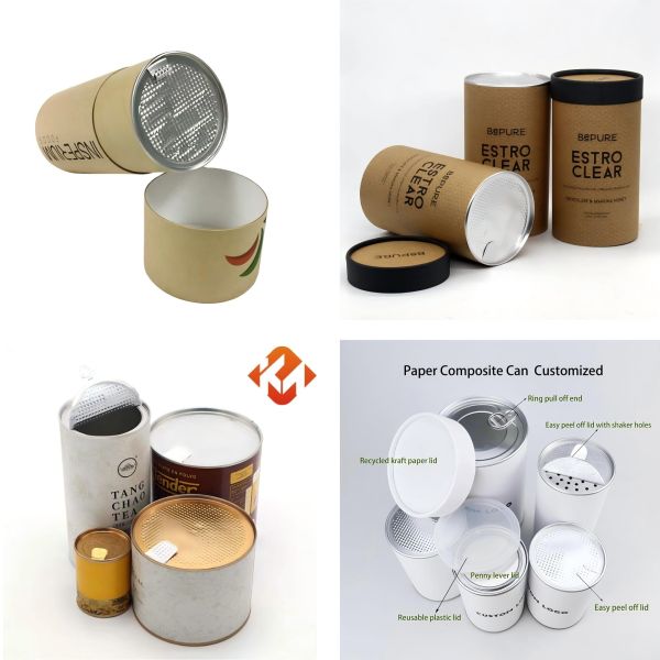 Customized Kraft Paper Steel Coil Paper Tube Cylinder Bottom Packaging Aluminum Foil Rewinding Cans