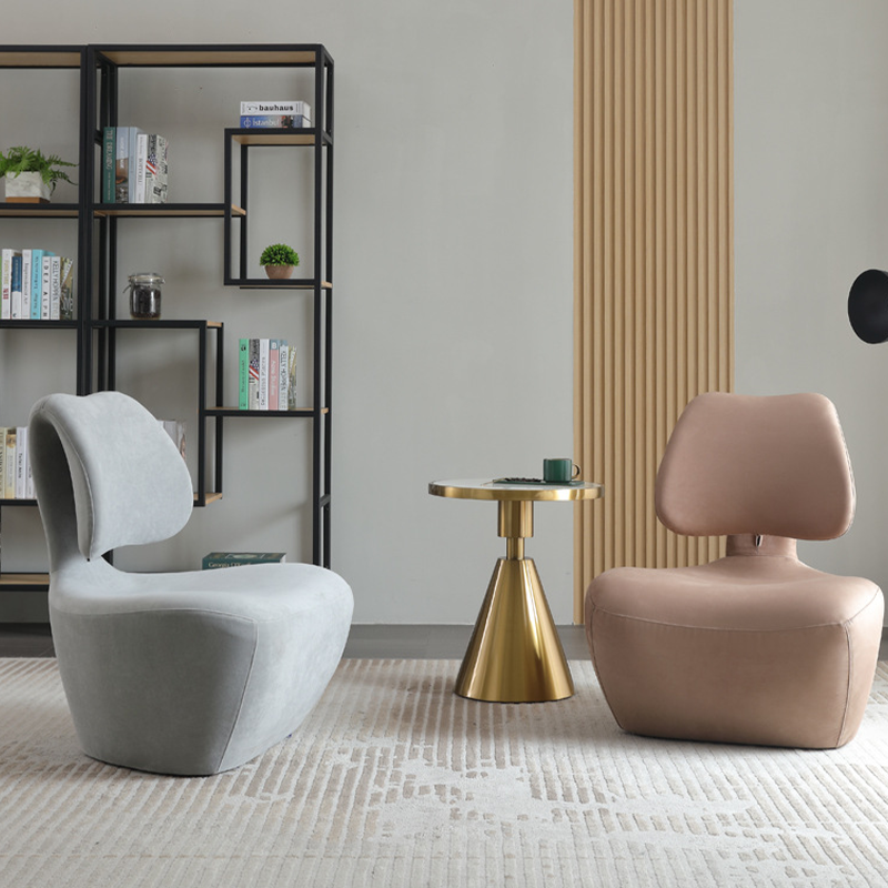 Modern Single Sofa Chair Rebonded Foam Armless Lounge Indoor Stool for Home Hotel Villa Leisure Accent Fabric Chair for Bedroom