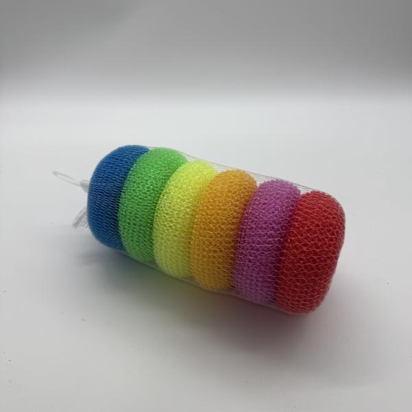 Multicolor Plastic Mesh Scrub Ball for Kitchenware Cleaning