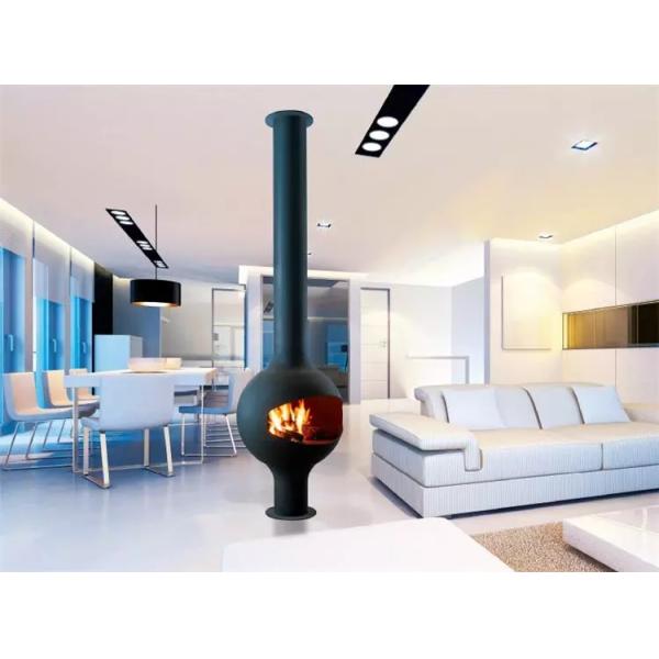 Free-standing Indoor Central Hearth Ceiling Mounted Stove Wood Burning Fireplace