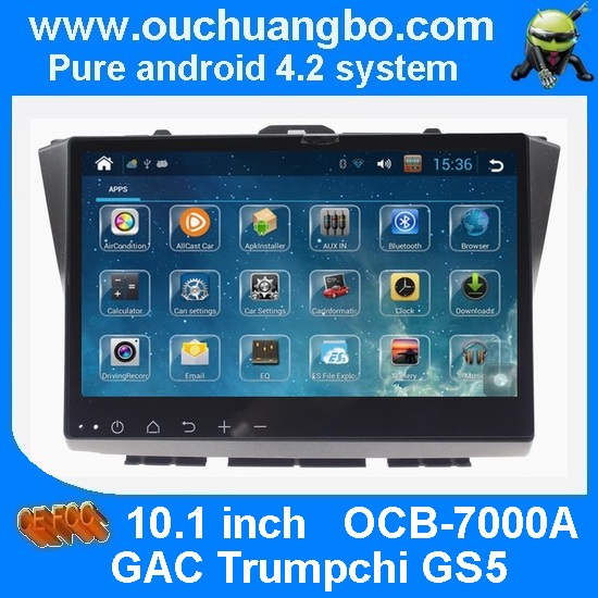 Ouchuangbo GAC Trumpchi GS5 car stereo support 10.1 inch screen android 4.2 gps navigation system bluetooth ipod radio
