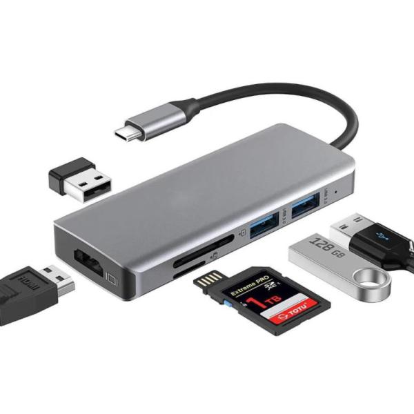 Hub Usb C Hdmi Rj45 Для устройств с Windows/MacOS/Android/Linux