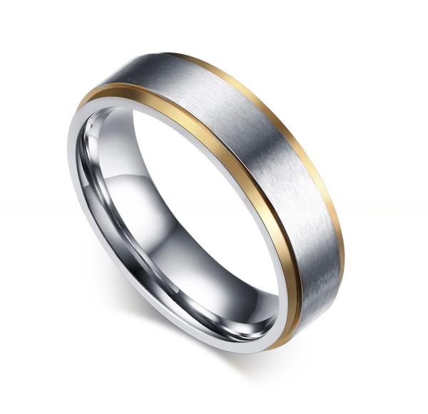 Bandeau de mariage en acier inoxydable 8 mm 6 mm avec forme de diamant