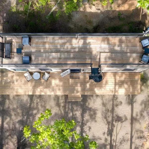 Main Structure Galvanized Steel Square Tubes Wooden Container Family House European Union Australia 40ft 2 Bedroom 1 Hall