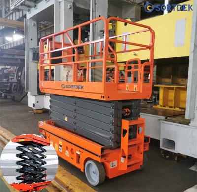 Self Moving Mobile Aerial Work Platforms Scissor Type Height 14 Meters