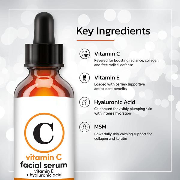 Самая лучшая сыворотка витамина C OEM для стороны, анти- вызревания с Hyaluronic кислотой, витамином e