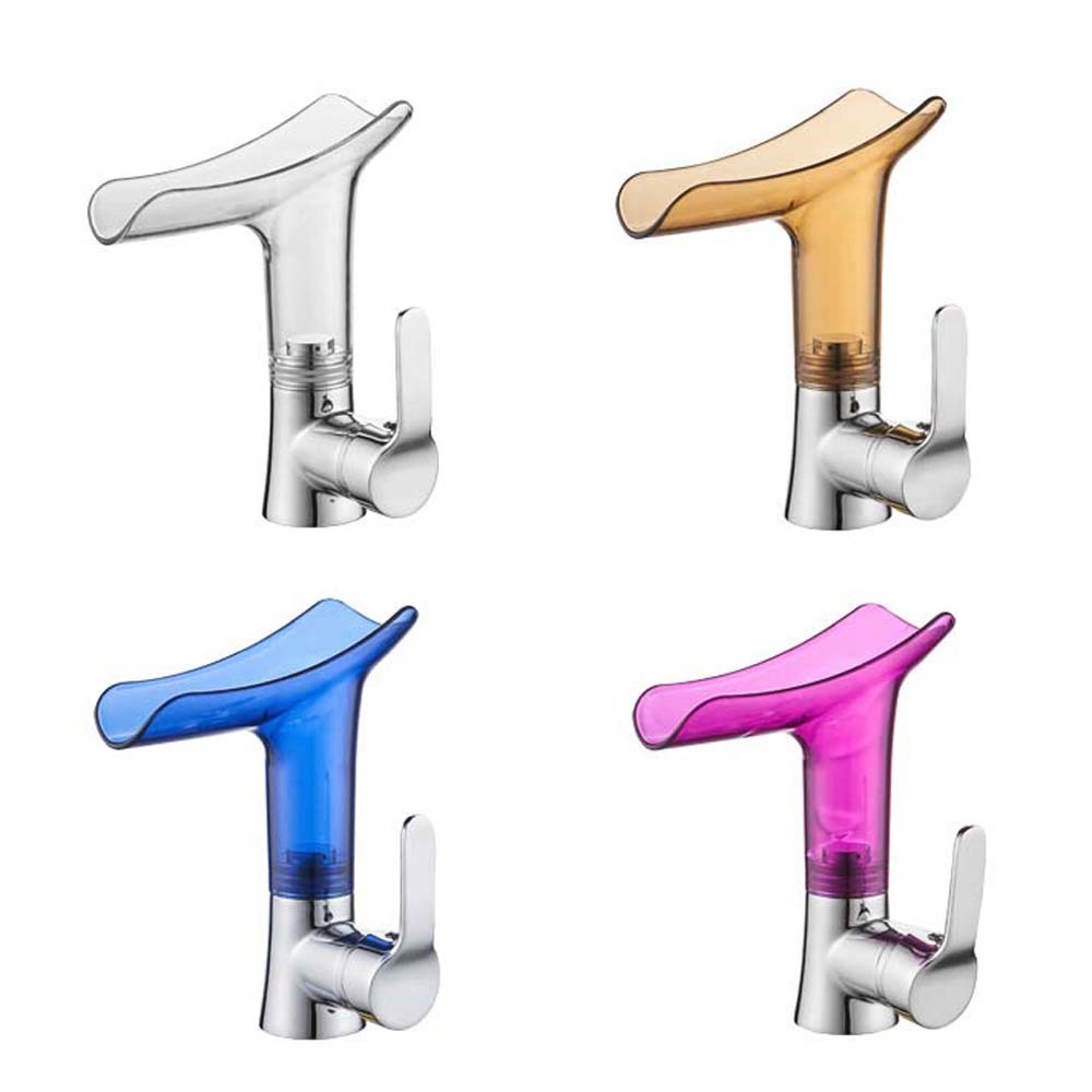 Basin Faucet Brass Body Zinc Handle 35mm Ceramic Cartridge Chrome Surface Finished with Acrylic Water Spout and Flexible Hoses