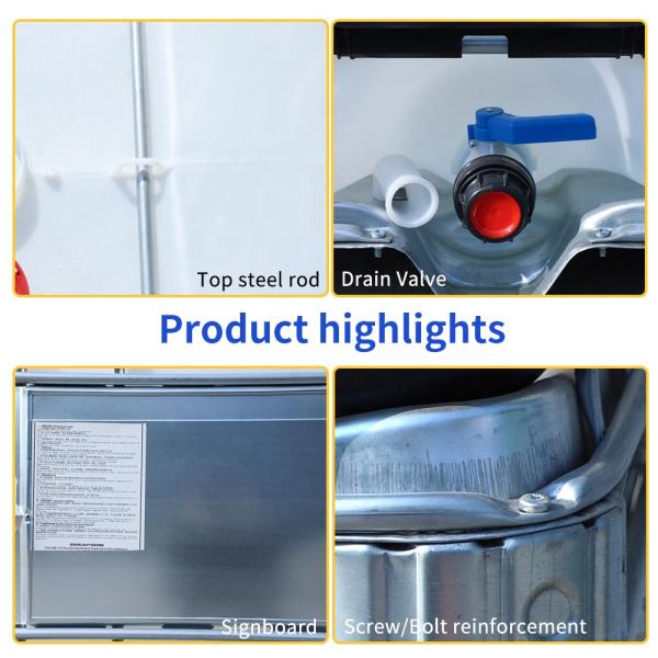 Square 275 Gallon IBC Chemical Tanks Tote Dropping 1.9m