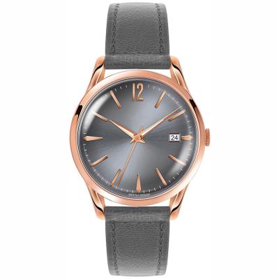 Stainless Steel   watch with leather  strap ,   Domed Sapphire Glass Customized design Wrist Watch Women