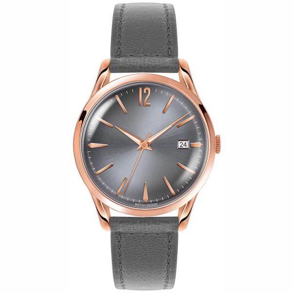Stainless Steel   watch with leather  strap ,   Domed Sapphire Glass Customized design Wrist Watch Women