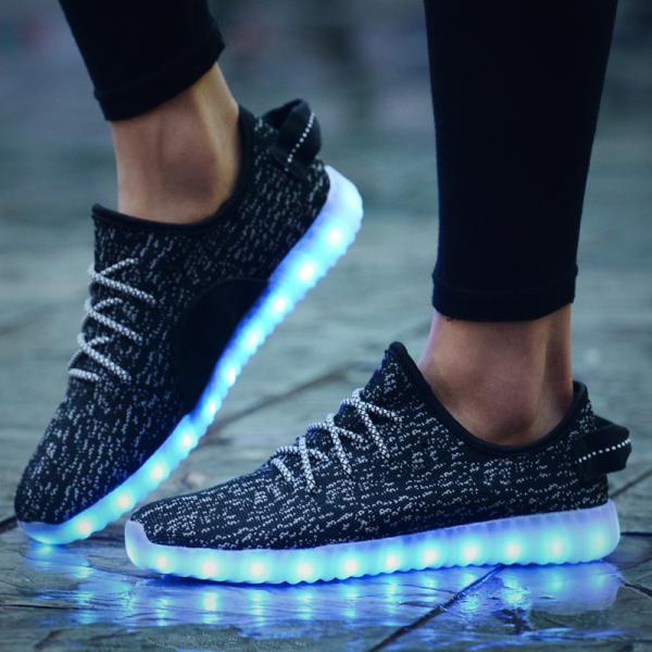 Glow in the Dark USB Rechargeable Adult Night Event Walking Shoes Led Sneakers