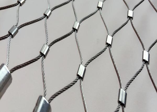 Green Decoration Wall 100x100mm Flexible Stainless Steel Cable Mesh