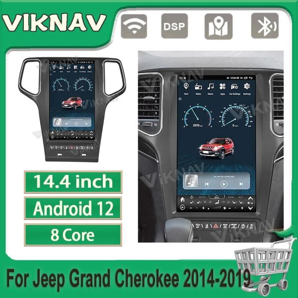 144 дюймовое авторадио для 2014-2019 Jeep Grand Cherokee Мультимедийный проигрыватель Android GPS навигация 4G Wi-Fi беспроводная Carplay
