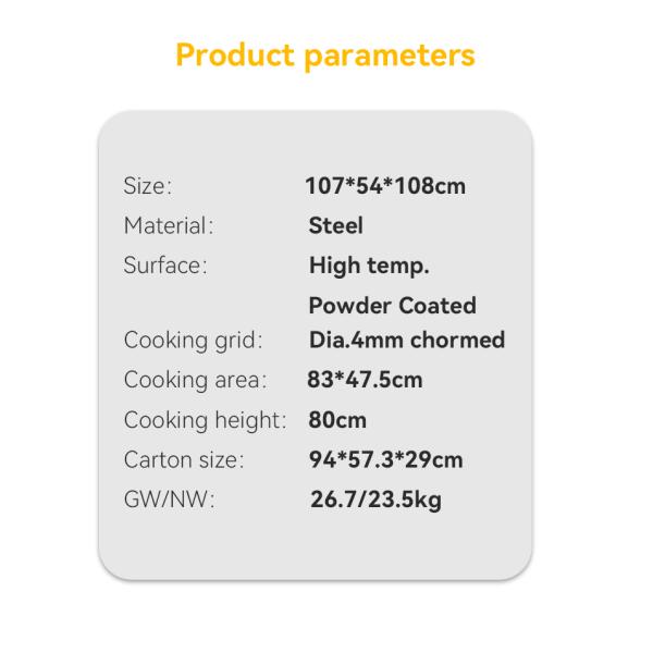 Grill de barbacoa giratorio automático con recubrimiento de polvo para montaje fácil
