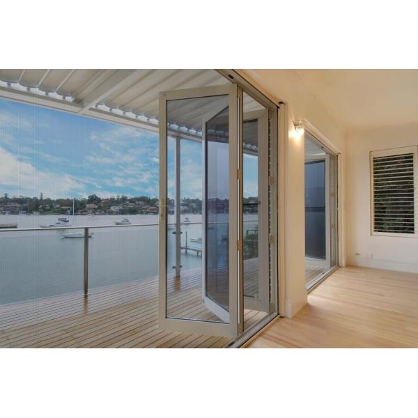 Aluminium Bifold French Doors Security Frameless Glass Bi Fold Aluminum Doors