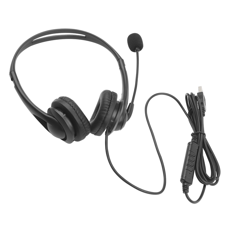 JTY-430 professional call center earphones with microphone, multiple plugs USB/Type-C/3.5mm wired earphones, comfortable to wear earphones, suitable for online learning and business conference calls