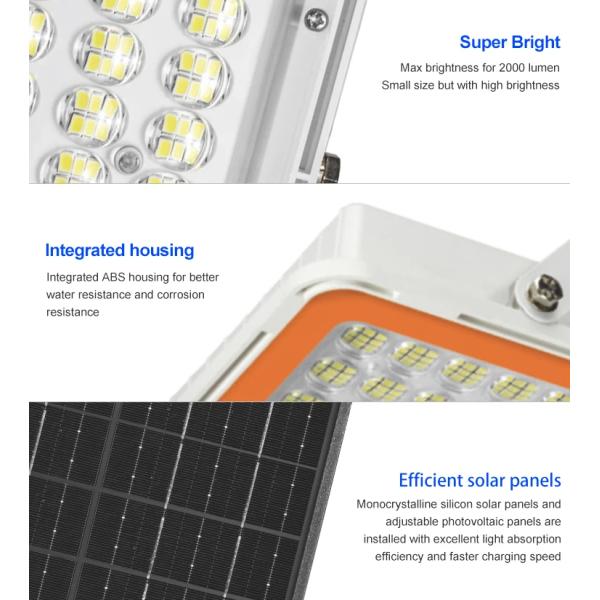New Manufacturer Waterproof Monocrystalline Silicon Panel Lamparas Solares LED Outdoor Solar Flood Light