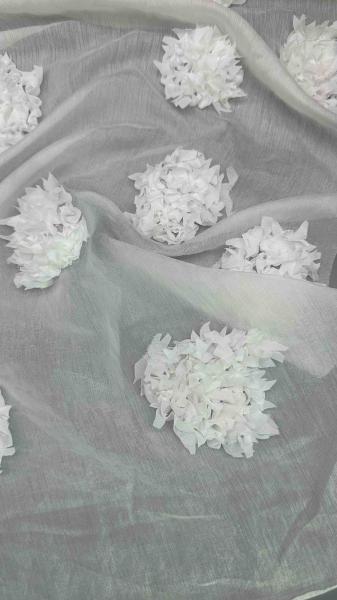 3D Laser Out Rose Fancy Fabric By The Yard Colored Embroidery Fabric Lady Dress For Garment Brands