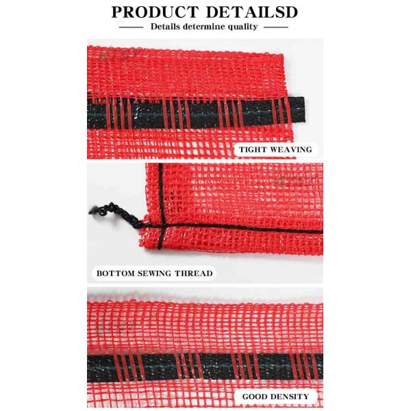 Customzied Sizes And Colors Plastic Pp Leno Mesh Bag For Onion Potato Firewood Packing