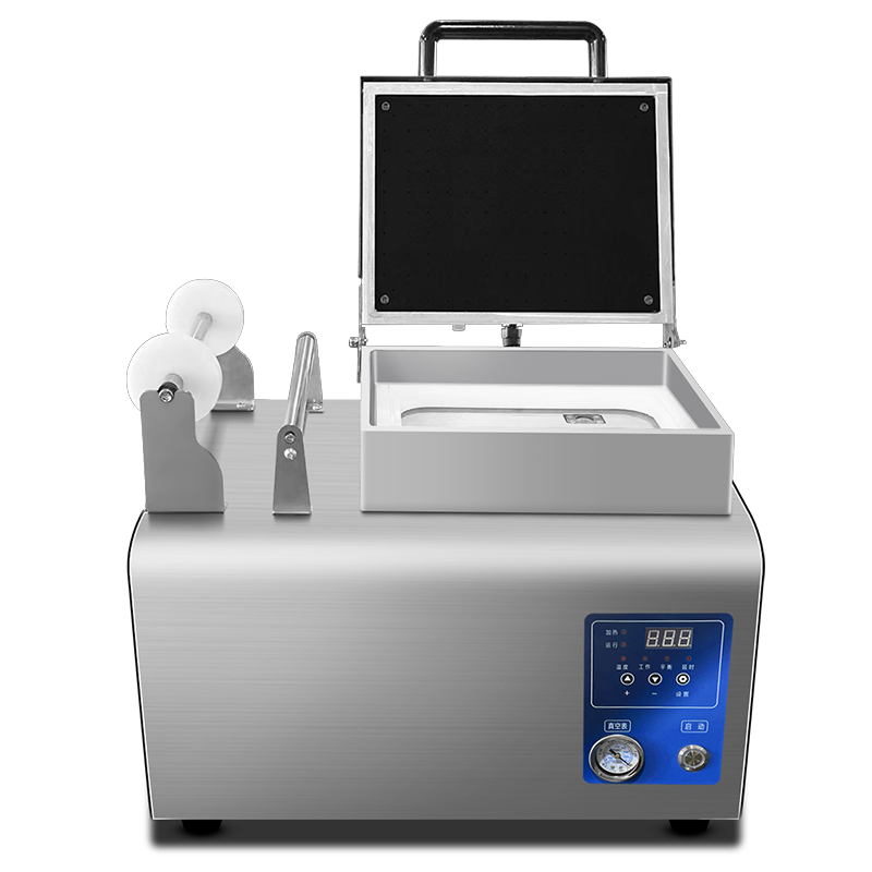 Plastic Tray Vacuum Skin Sealing Machine CH-DQ230VST with Food Grade Stainless Steel and 6061 Anodized Aluminum Mold for Fast Food Packaging