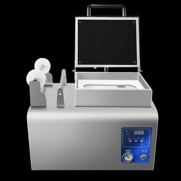 Plastic Tray Vacuum Skin Sealing Machine CH-DQ230VST with Food Grade Stainless Steel and 6061 Anodized Aluminum Mold for Fast Food Packaging